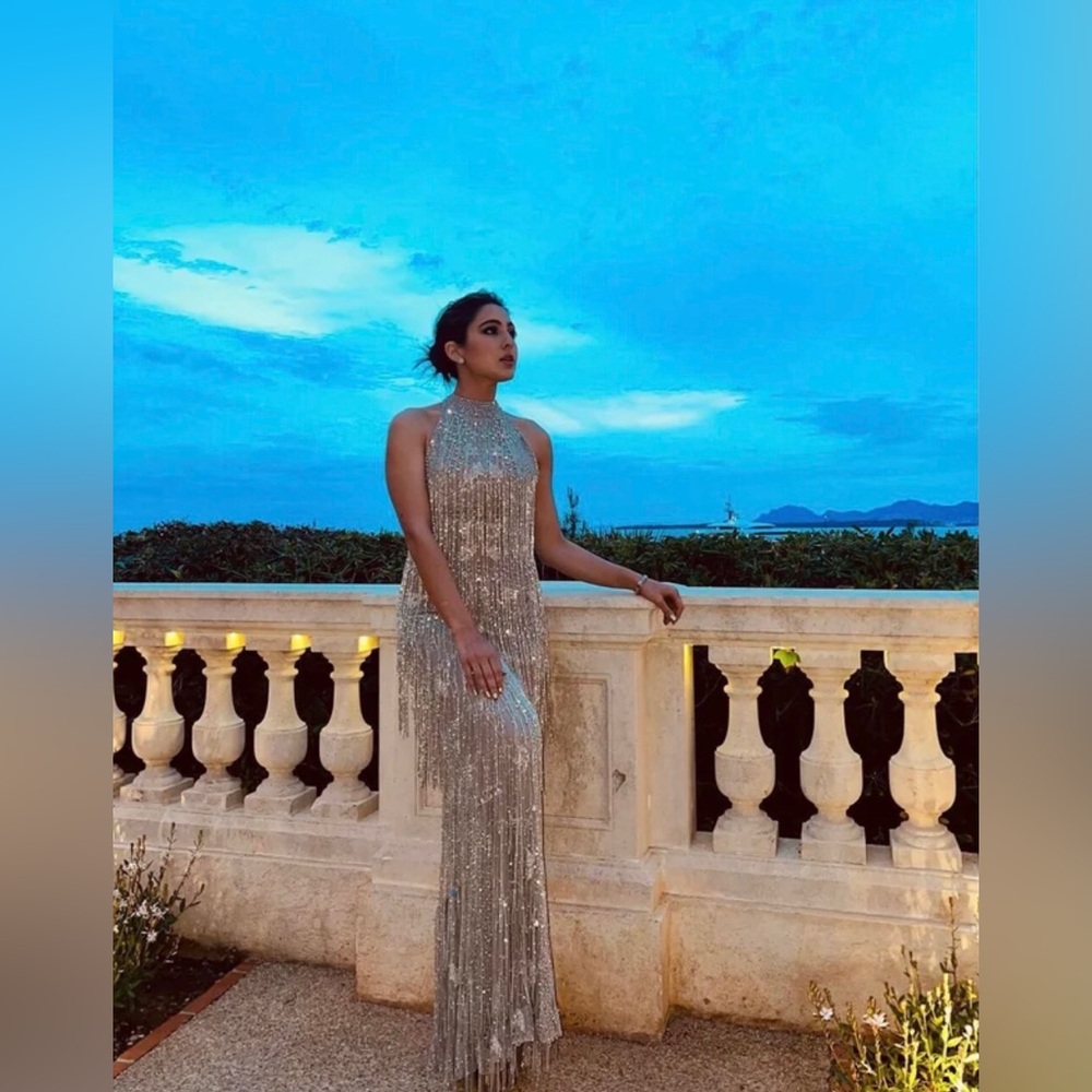 $6,995 Rachel Gilbert Dante Crystal Embellished Fringed Gown - Picture 3 of 13